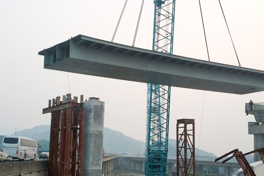 Steel Box Girder Bridge na úseku dálnice z Chuanshan do Haosifang, Ningbo